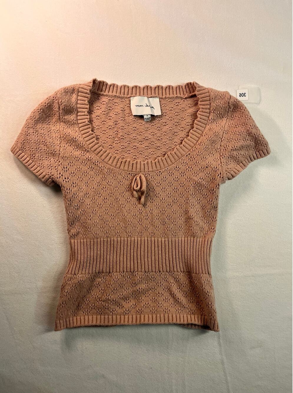 Romantic Pointelle Knit Sweater Vest by Free Rose S